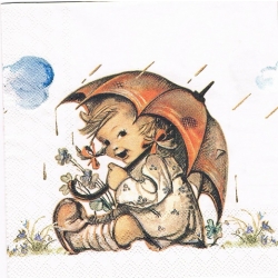 Serwetka -1908-  parasol, dziewczynka